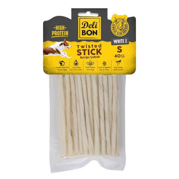 Delibon İnce Deri Burgu Çubuk Köpek Ödülü Beyaz